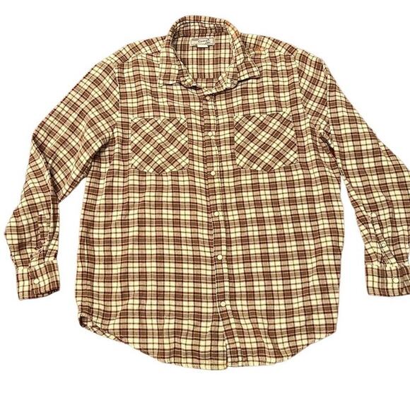 Haband Casual Joe Men's Medium Red/Gray Plaid Flannel Shirt Pearl Snap Buttons - Picture 1 of 6
